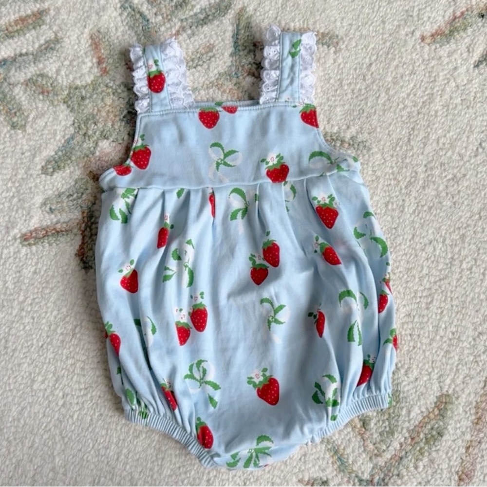 The Beaufort Bonnet Company Strawberry Bodysuit Branham Bubble Bow and Berry
